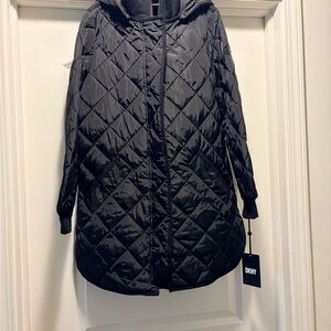 DKNY Women's Black Puffer Coat